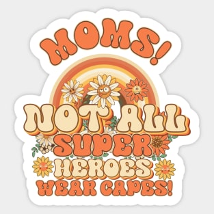 Moms funny quote Retro quote gift for funny mother Vintage floral pattern Sticker